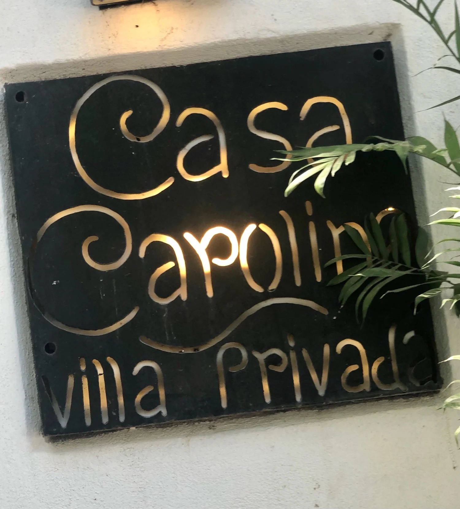 Casa Carolina Tulum villa privada sign